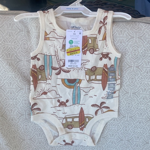 Carter's Beige and Cream Baby Romper Set size 3 Months You will get both - Picture 3 of 8